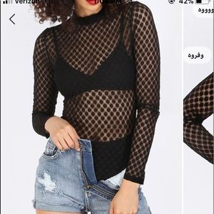 Mesh bodysuit black